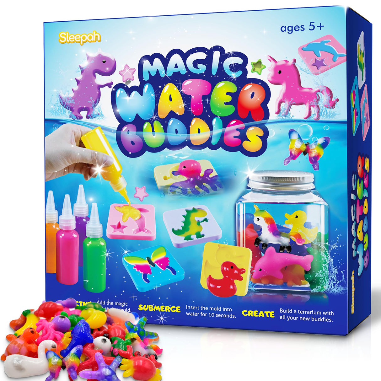 Aqua Fairy Water Gel Kit for Kids – Magic Water Elf Toy – DIY Squishy Maker Kit – Design Your Own Water Buddies - Craft Kits for Kids – Make Your Own Squishes Arts & Crafts Boys Girls Age 5 6 7 8 9 Sleepah