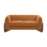 Christopher Knight Home Alma 63" Boucle Loveseat with Wood Legs, 2 Seater Sofa Couches for Living Room, Upholstered Couch Chair, Soft Seating Lounge Sofa Chair, Cozy Loveseat with Armrest, Caramel Christopher Knight Home