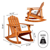JONATHAN Y PAT1000A Kiawah Outdoor Patio Classic Acacia Wood Adirondack Rocking Chair for Garden, Lawn, Backyard, Pool, Deck, Beach, Firepit, Light Brown JONATHAN Y