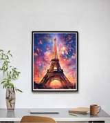 SKRYUIE Paint by Numbers Kit for Adults Beginner Paris Tower, Acrylic Fireworks Oil Painting by Numbers Kits with PaintBrushes Paintwork Art Crafts Canvas for Home Decor 16x20 inch / 40x50 cm SKRYUIE