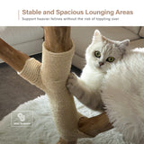 Injollylives Modern Cat Tree Tower, Wooden Cat Tower, Heavy Duty Cat Trees for Large Cats, Unique Handmade Aesthetic Cat Tree with Real Wood Branches, Luxury Boho Cat Furniture, Large InJollyLives