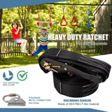 Slsy Ninja Warrior Obstacle Course for Kids, 50FT Durable Ninja Slackline Kit with 8 Complete Accessories, Playset Equipment with Swing, Climbing Net, Ladder & Monkey Bars (8 Obstacles) Slsy