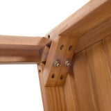 Outdoor Eucalyptus Wood 4 Piece Sectional Sofa Set with Coffee Table and Removable Cushion, Patio Sectional Seating Group L Shape Corner Sofa Set for Garden Backyard Poolside (Natural wood+Beige) AOCHUANG