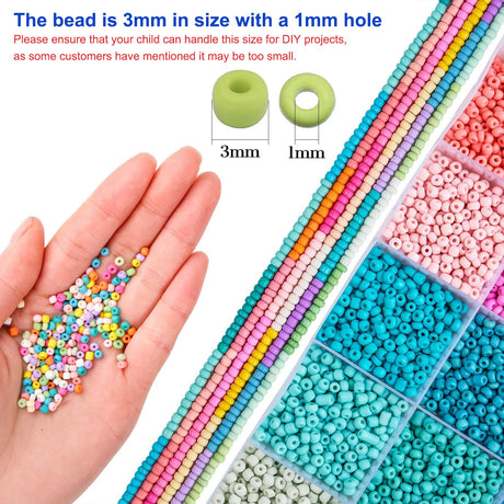 3mm Glass Seed Beads for Bracelet Jewelry Making 24 Colors Bracelet Making Kit for Girls Adults DIY Friendship Bracelets Kits with Letter Beads TEXGIZRLY