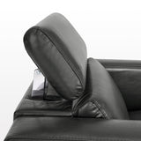 MCombo Zero Wall Recliner Chair, Wall Hugger Power Recliner Chair with Adjustable Headrest, High Wood Leg, USB Charge Ports, for Living Room, Small Spaces, HL128 (Faux Leather, Dark Grey) MCombo