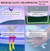 LANGXUN 60" Trampoline for Kids, 5ft Mini Toddler Indoor & Outdoor Trampoline with Net, Basketball Hoop & Dart Board, Birthday Gifts for Boys & Girls, Baby Toddler Christmas Toys (Pink & Purple) LANGXUN