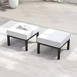 Solaste Outdoor Footstools Patio Ottoman Set of 2, Aluminum All-Weather Outdoor Footrest Seat with Removable Cushions, Patio Furniture Ottomans for Garden, Backyard, Poolside-Grey Solaste