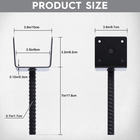 XYADX Concrete Fence Post Base 4x4 inches 4 Pack, Fence Post Anchor Holder Pergola Brackets XYADX