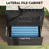 DEVAISE 2-Drawer Wood Lateral File Cabinet with Lock for Office Home, Black DEVAISE