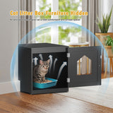 Cat Litter Box Enclosure Hidden Kitty Litter Box Furniture Indoor Cat Box Cabinet House Side Table Nightstand Washroom (Black) Nova Microdermabrasion