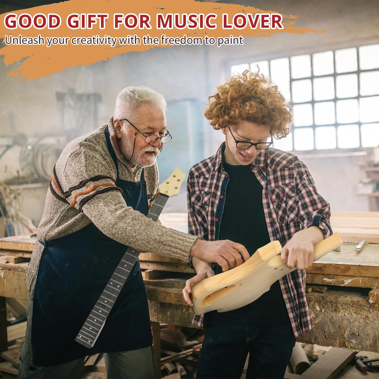 Ktaxon DIY Electric Guitar Kit, 46Inch DIY Bass Guitar Kit with Mahogany Body, Solid Wood Fingerboard and Maple Neck, Easy Installation & All Accessories Included to Build Your Own Guitar(Flame) Ktaxon