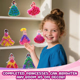 JolliBrix Poke in Kits for Girls - Princess, Arts and Crafts for Kids, Tufting Kit for Kids, Toys for Girls Ages 4 5 6 7 8+, Mess Free Art Activity, Great Gift for Birthday, Christmas JolliBrix