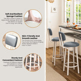 DKLGG Bar Table and Chairs Set of 2, 47" Farmhouse Counter Height Pub Set for 2 Dining Table Set with Storage & Stools Island Table for Kitchen, Home Bar, Grey DKLGG