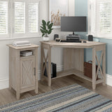 Bush Furniture Key West Small Corner Desk in Washed Gray Bush Business Furniture