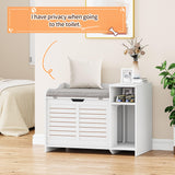 IDEALHOUSE Litter Box Enclosure with Top Opening with Cushion, Cat Litter Box Furniture Hidden, Litter Box Hidden, Cat House, Privacy Cat Litter Box Cabinet, White IDEALHOUSE