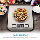 Ultrean Food Scale, Digital Kitchen Scale Weight Grams and Ounces for Baking Cooking and Meal Prep, 6 Units with Tare Function, 11lb (Batteries Included) Ultrean