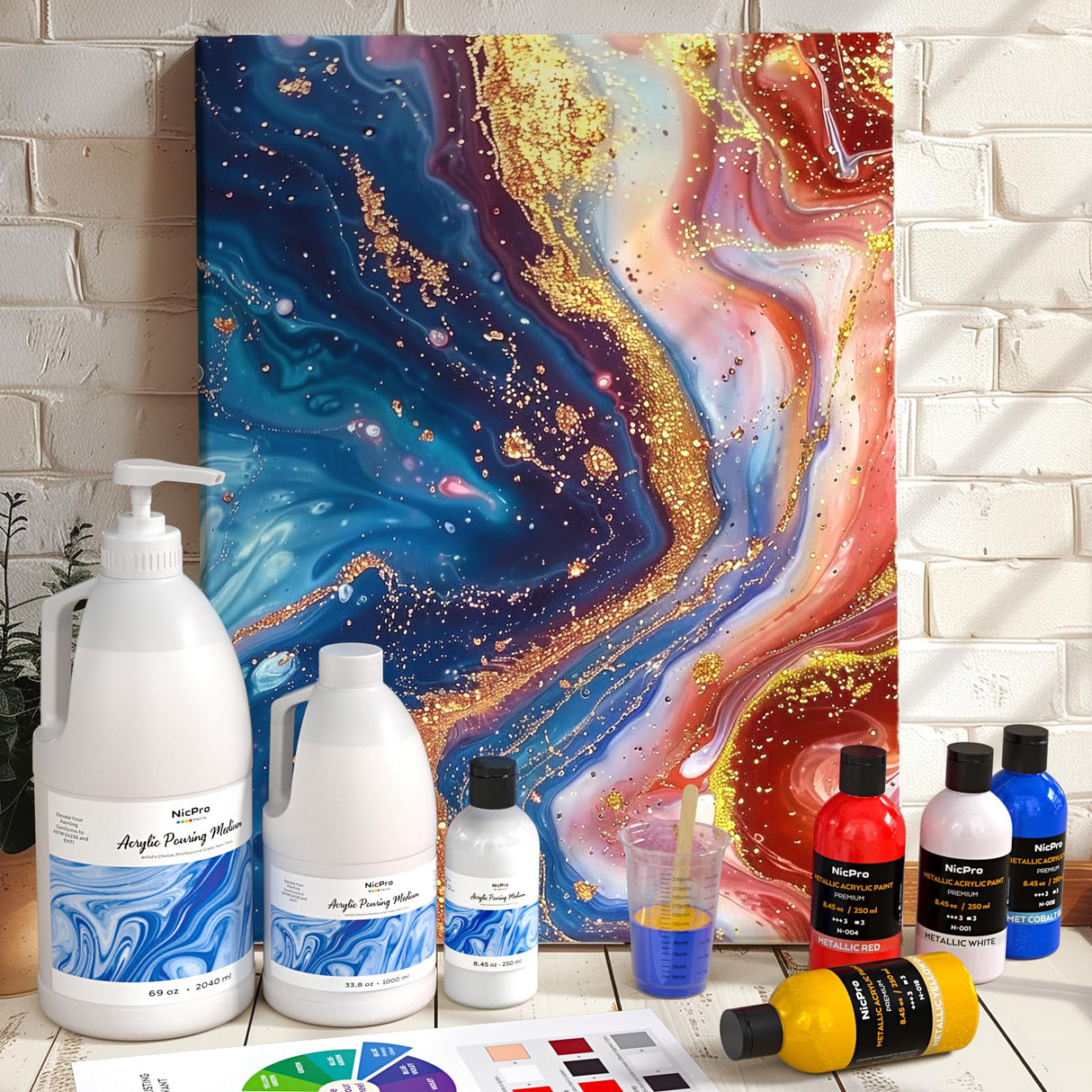 Nicpro Pouring Medium for Acrylic Paint 69oz / 2040ml, Acrylic Paint Thinner, Acrylics Flow Medium Improve Flow Consistency Nicpro