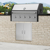 VEVOR BBQ Access Door, 24W x 24H Inch Double Outdoor Kitchen Door, Stainless Steel Flush Mount Door, Double Wall Vertical Door with Handles and Hooks, for BBQ Island, Grilling Station, Outside Cabinet VEVOR