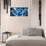 Fantasy Dragon 5D Diamond Painting Kits for Adults,Waterfall Landscape Diamond Mosaic Art,DIY Full Round Diamond Embroidery,Diamond Art Kits for Home Decor,Large size 31.5 x 15.7 inches,DIY Mosaic Art KUFWKEY