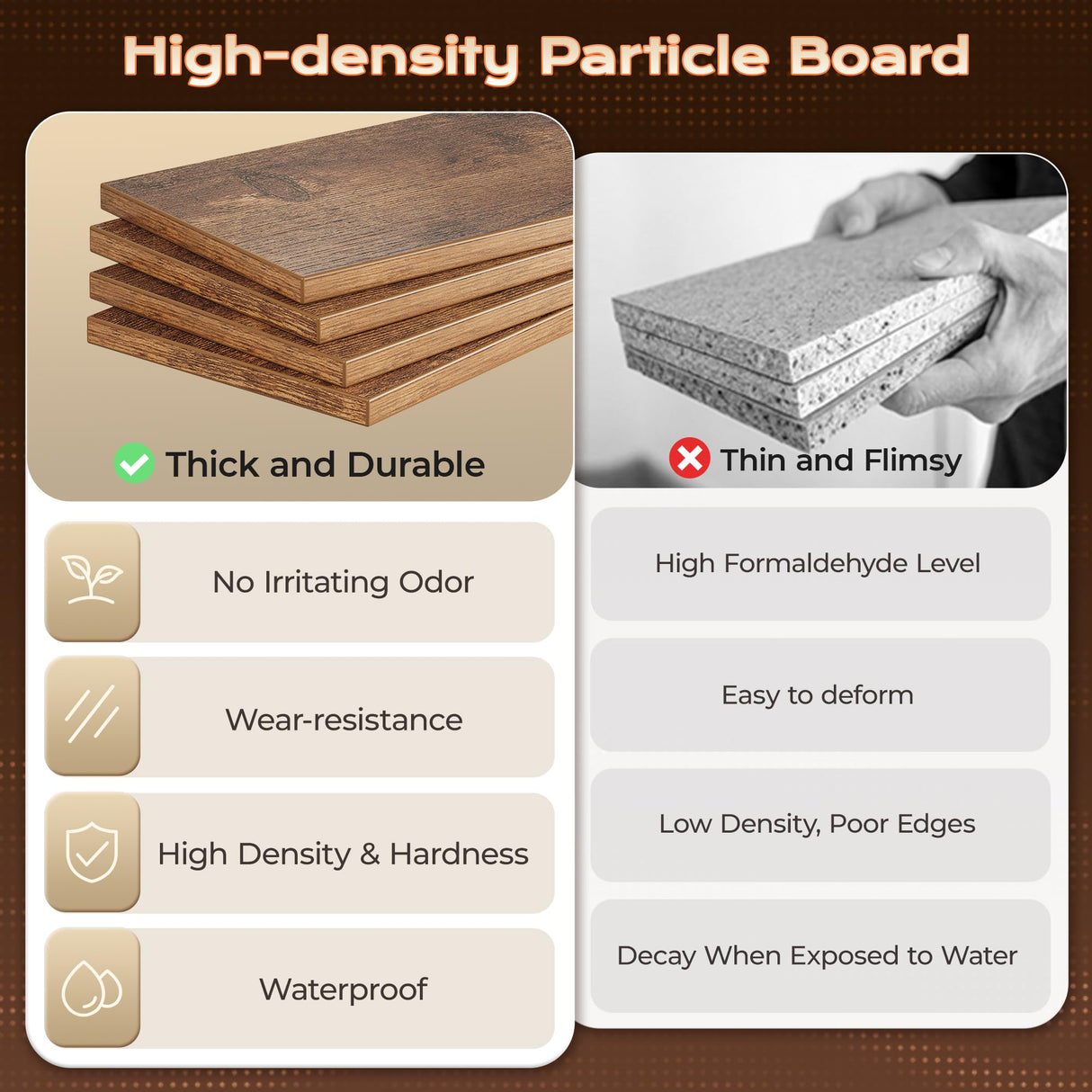 Huuger 63 Inch L Shaped Desk with Power Outlets and USB-C Port, 0.95 Inch Thicker Desktop, Reversible Computer Desk, Larger Office Corner Gaming Desk, Metal Frame, for Home Office, Study, Rustic Brown Huuger