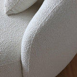 Acanva Modern Curved Sectional Living Room Couch, Minimalist Comfy Boucle Fabric Modular Sofa for Apartment, Home Office, 3-Seater, White Acanva