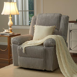 Garvee Corduroy Recliner Chair, Manual Recliner Sofa with Handle, Pillow Top Arms, Thick Padding, Side Pocket, 330Lbs Capacity, Adjustable Recliner for Living Room, Bedroom, Home Theater, Gray Garvee