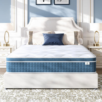 koorlian Twin Mattress 8 Inch, Hybrid Twin Size Mattress in a Box, Single Bed Mattress with Memory Foam and Pocket Spring, Breathable & Pressure Relief, Medium Firm Mattress Twin Size 75"x39"x8"