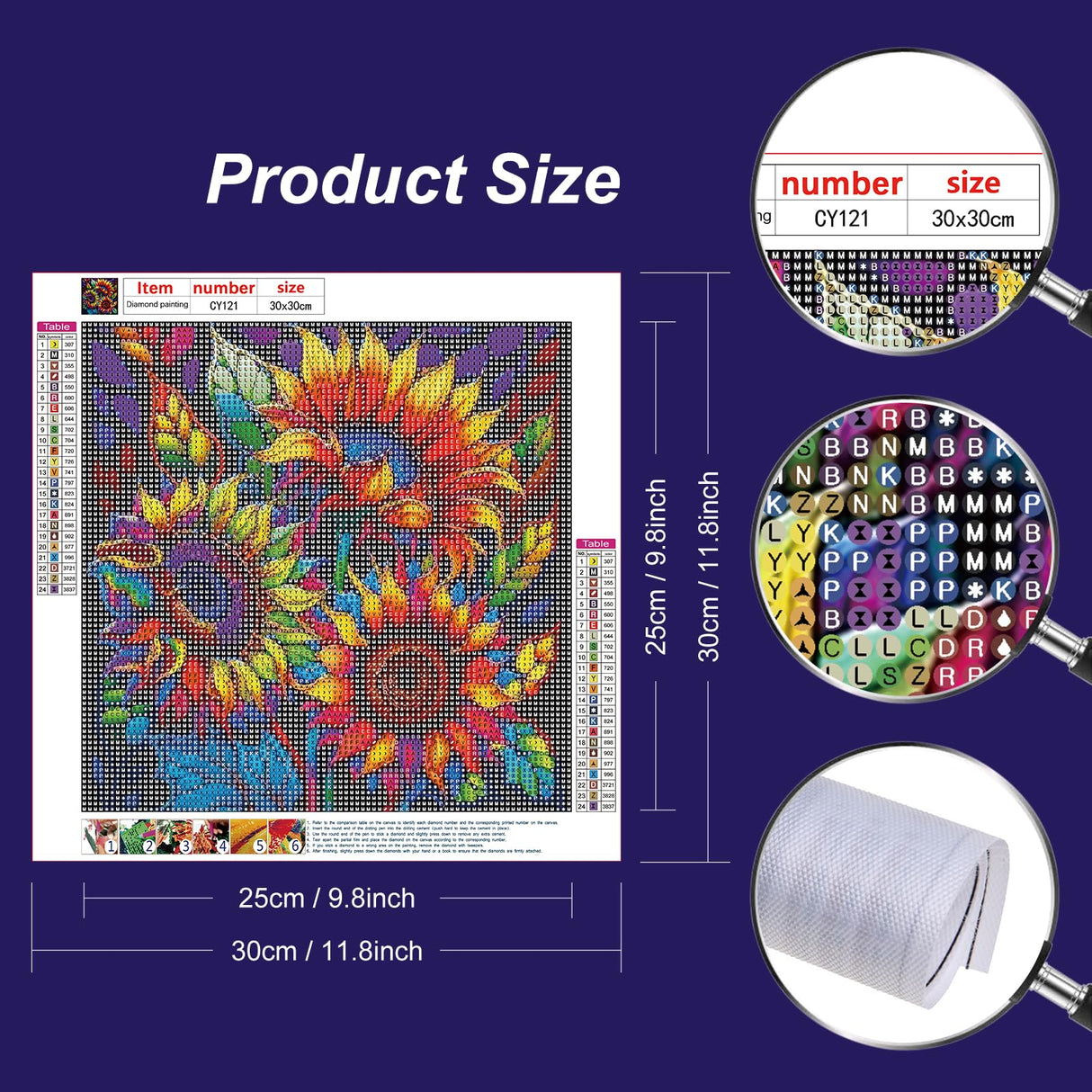 Stalente Diamond Painting Kits for Adults, 5D DIY Diamond Art Kits for Beginners Round Full Drill Diamond Painting for Home Wall Decoration Gift 12×12inch, Sunflower Stalente