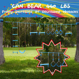 VOKSAFE Ninja Warrior Obstacle Course for Kids - Ninja Backyard Obstacle Course - 50' Weatherproof Outdoor Ninja Course Set with 10 Obstacles, Like Ladder, Swing VOKSAFE