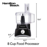 Hamilton Beach Food Processor & Vegetable Chopper for Slicing, Shredding, Mincing, and Puree, 8 Cup, Black Hamilton Beach