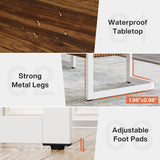 Tribesigns 63" Executive Desk with Bottom Shelves, Large Office Computer Desk, Modern Simple Workstation Business Furniture for Home Office (Walnut & White) Tribesigns