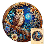 masseruon Wooden Puzzles for Adults-Moonlight Owl, Unique Shaped Jigsaw Puzzles for Adult(M, 190pieces, 11.4x11.4in), Beautiful Animal Shaped Wood Puzzles, Christmas Family Game Birthday Gift masseruon