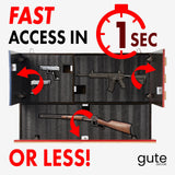 GUTE Tactical Rustic Hidden American Flag Gun Storage with Trap Door, Wall Storage | 35" x 22.5" | Firearm, Magazine and Knives Storage Easy Installation | Secure & Safe Compartment | RFID Wall Rack GUTE