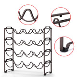 Simple Trending 4-Tier Stackable Wine Rack, Standing Bottles Holder Organizer, Wine Storage Shelf, Towel Rack for Kitchen Pantry Cabinet, Hold 16 Bottles, Bronze Simple Trending