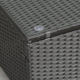 Outsunny Patio Furniture, Wicker Coffee Table, Hand-Woven PE Rattan Side Table with a Tempered Glass Top, 33.5" x 19.75", Black Outsunny