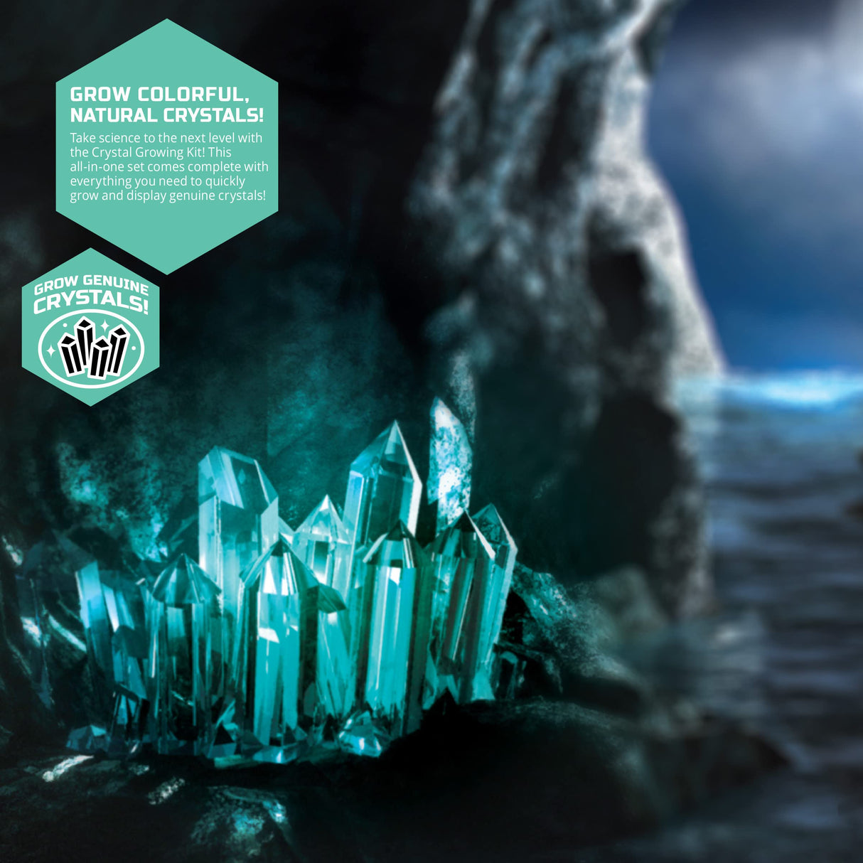 Discovery™ 12-Piece Lab Crystal Growing Kit, Grow Colored Crystals, Includes Mold Shapes and Magnifying Glass, Fun Chemistry and Geology Educational Science STEM Set Discovery Kids