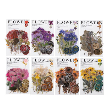 Knaid Pressed Flower Themed Stickers Set (320 Pieces) Dried Flowers Resin Stickers Decals Floral Botanical Journaling Stickers for Scrapbook Supplies Junk Journal Bullet Journal Planner Laptops Knaid