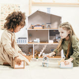 ROBOTIME Wooden Dollhouse, Wooden Doll House with 29 Pieces of Furniture, 6 Rooms Fits 4-6 Inch Dolls, Gift for Kids Ages 3+ ROBOTIME