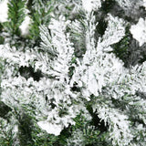 HOMCOM 9' Tall Unlit Snow Flocked Pine Artificial Christmas Tree with Realistic Branches, Green HOMCOM