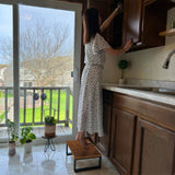 Solid Wooden Step Stool Heavy Duty, Portable Wood Step Stool Non-Slip, Lightweight Step Stool for Bed Easy Assembly, Bed Steps for High Beds for Adults, Holds Up to 350 lbs RORKEE