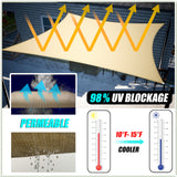 Amgo 14' x 14' Beige Square Sun Shade Sail Canopy Awning, UPF50+ AGTAPS14, 95% UV Blockage, Water & Air Permeable, Commercial and Residential, 3 Years Warranty (We Make Custom Size) Amgo