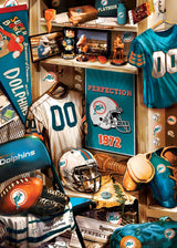 MasterPieces Game Day 500 Piece Jigsaw Puzzle for Adults - NFL Miami Dolphins Locker Room - 15"x21" Masterpieces