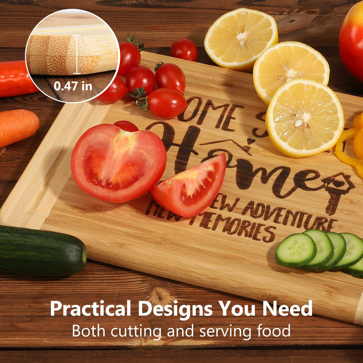 Housewarming Gifts, Engraved Cutting Board House Warming Gifts for New Home, New Home Gift Ideas For Couple, Women, Men, Friends, New Homeowner, Daughter, Son, Home Sweet Home Sign Ringshine