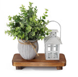 Farmhouse Wood Tray Rustic Wooden Pedestal 9 * 4 * 1.5 inches Decorative Wood Riser for Farmhouse Kitchen Counter Bathroom Room Decor (Dark Brown) Liswit