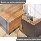 LayBurst L Shaped Reception Desk with Lockable Drawers and Adjustable Filling Cabinet,Modern Front Desk Reception Counter with Keyboard Tray and Storage Cabinet for Checkout,Lobby,Beauty Salon LayBurst