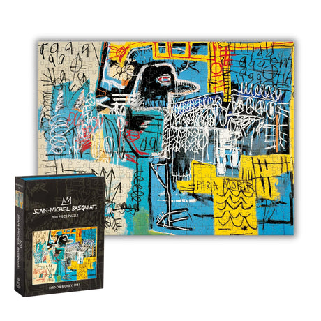 Galison Basquiat Bird On Money – 500 Piece Book Puzzle with Iconic Bird On Money Charlie Parker Tribute Artwork Packaged in Magnetic Keepsake Book Sized Box Galison