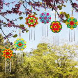 Ayhuhra 30 Sets Mandala Suncatchers Wind Chimes Craft Kits DIY Window Art Suncatcher Mandala Flower Craft Art Kit for Spring Summer Party Activities Art Project Party Favors Ayhuhra