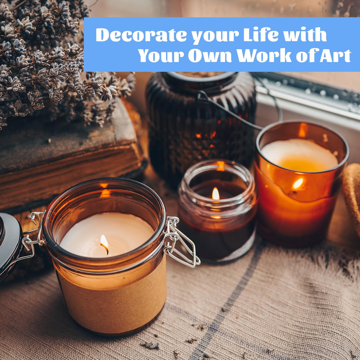 Soy Wax for Candle Making Kit - DIY Soy Candle Making Supplies with 3lbs Natural Soy Wax Flakes, Electric Wax Melter, Thermometer, Wicks, Perfect for Making Your Own Candles KQU