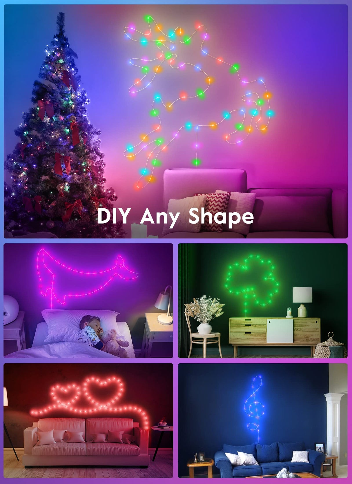 Minetom Fairy Lights Color Changing - 33FT 100 LED String Lights with Remote,11 Modes, USB Fairy Lights Indoor, Twinkle Christmas Fairy Light for Bedroom Indoor Classroom Minetom