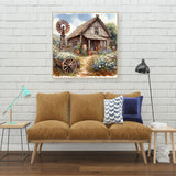 LILEIDECO Wooden House and Sunflowers Diamond Painting Kits for Adults DIY 5D Diamond Art Paint with Round Diamonds Full Drill Gem Art Painting Kit for Home Wall Decor Gifts 13.7x13.7inch LILEIDECO